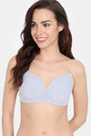 Zivame Beautiful Basics Padded Non Wired 3/4Th Coverage Backless Bra - Grey Melange — thumbnail 3